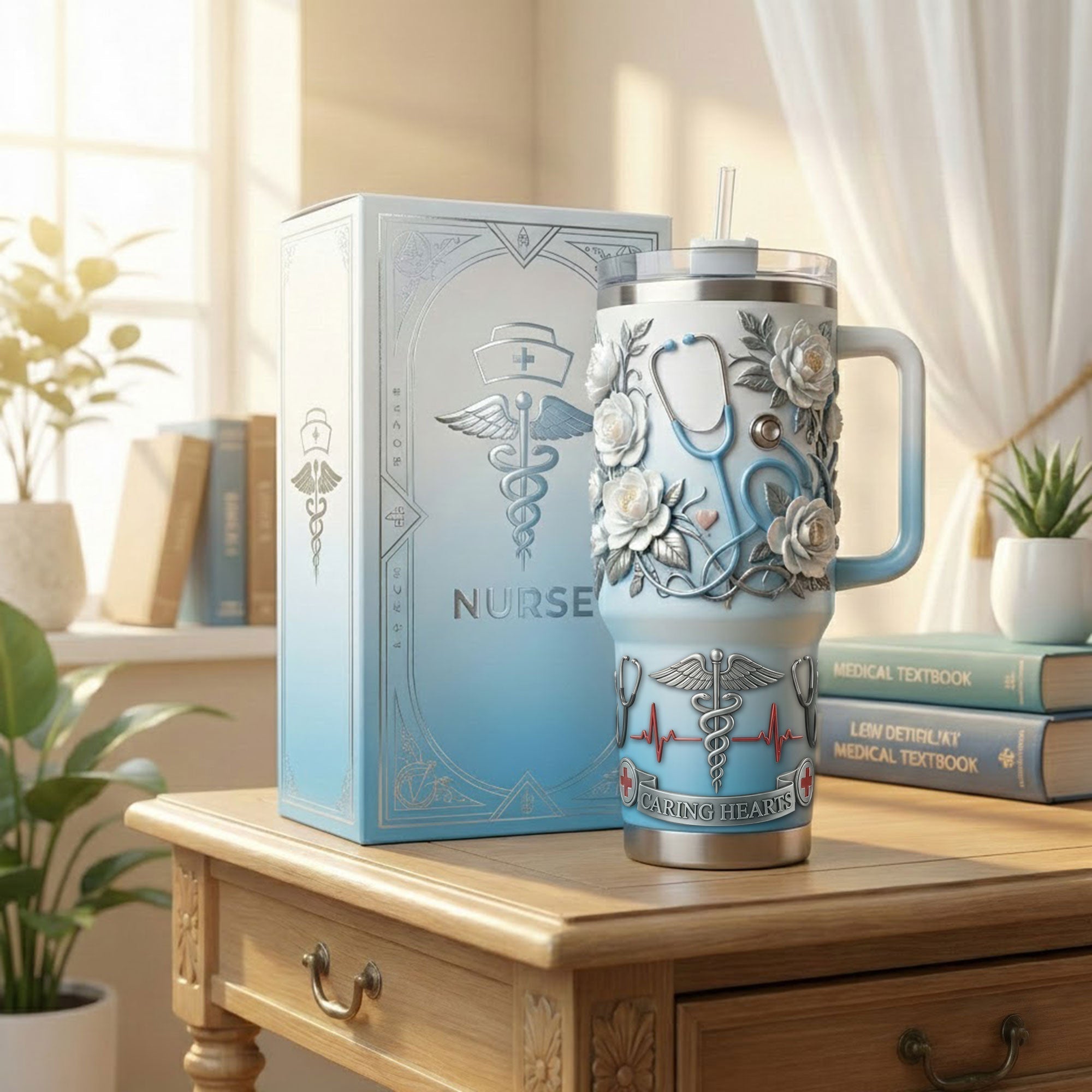 NURSE 40oz Tumbler With Handle DAT